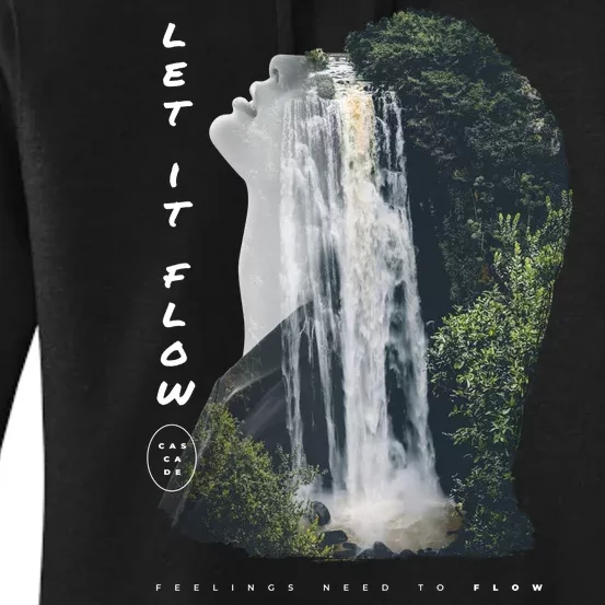 Let It Flow Waterfall Art Women's Pullover Hoodie