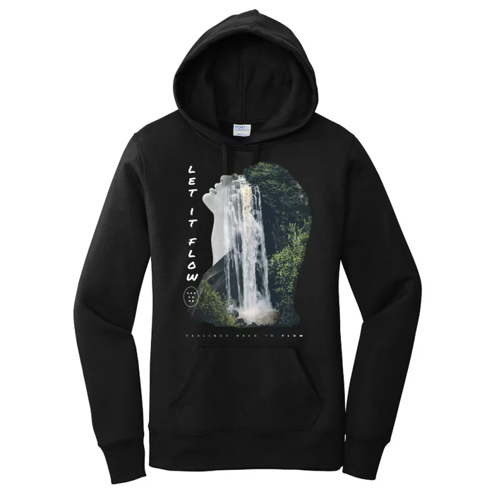 Let It Flow Waterfall Art Women's Pullover Hoodie