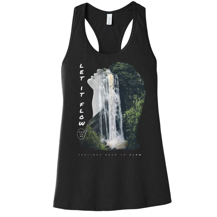 Let It Flow Waterfall Art Women's Racerback Tank