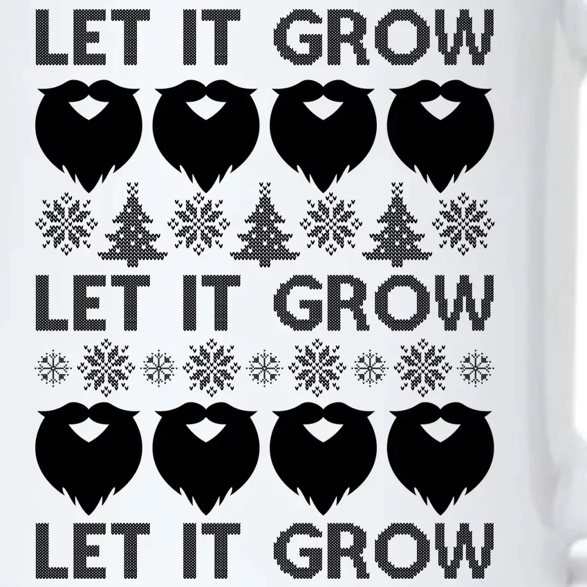 Let It Grow Santa Beard Ugly Christmas Sweater Black Color Changing Mug