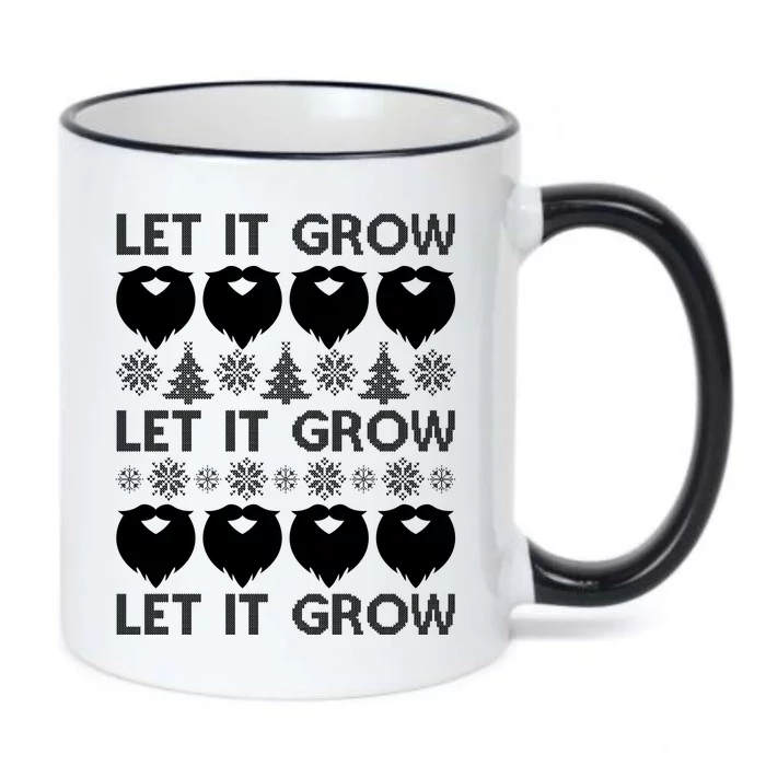 Let It Grow Santa Beard Ugly Christmas Sweater Black Color Changing Mug