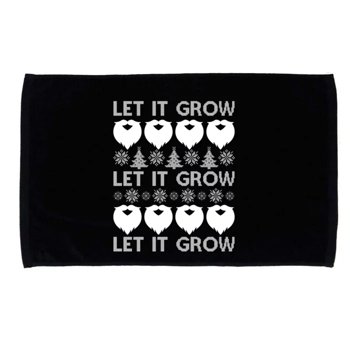 Let It Grow Santa Beard Ugly Christmas Sweater Microfiber Hand Towel