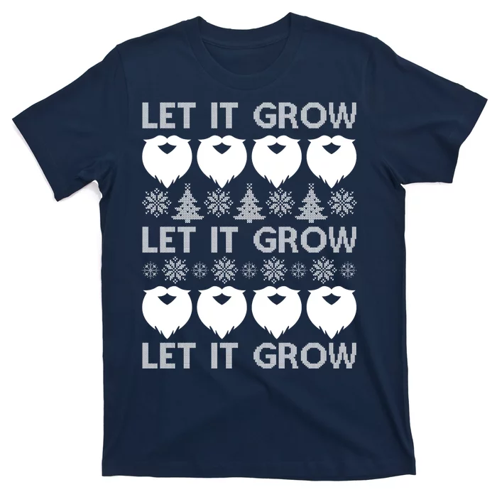 Let It Grow Santa Beard Ugly Christmas Sweater T-Shirt