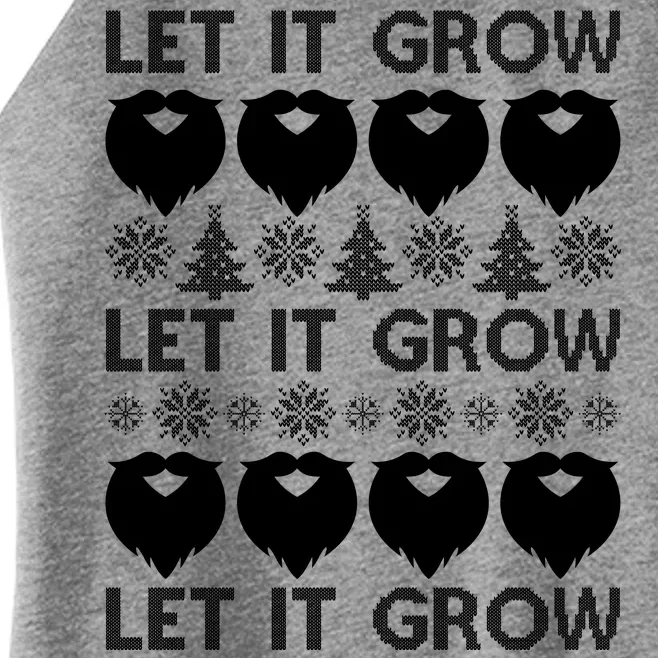 Let It Grow Santa Beard Ugly Christmas Sweater Women’s Perfect Tri Rocker Tank