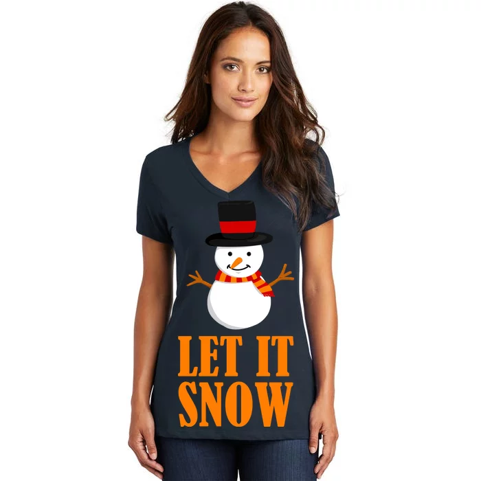 Let It Snow Women's V-Neck T-Shirt