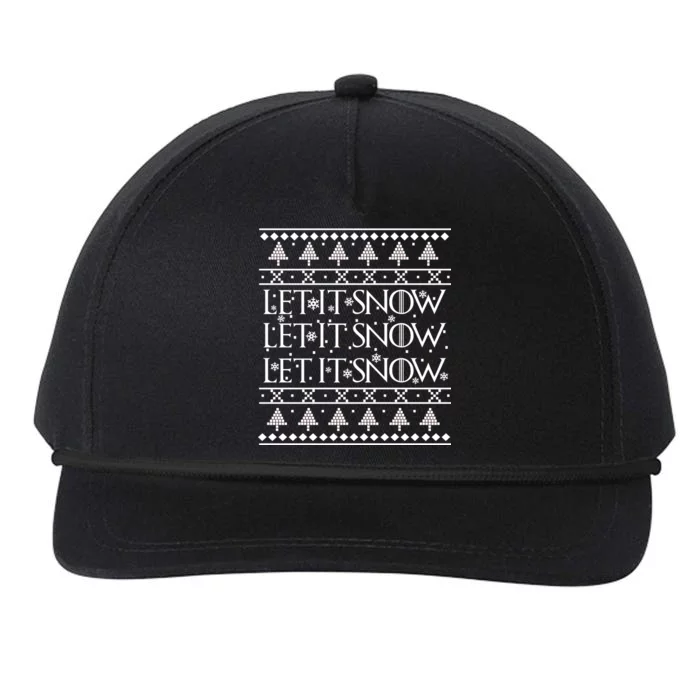 Let it Snow Let It Snow Let It Snow Ugly Christmas Snapback Five-Panel Rope Hat