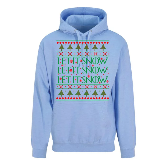 Let it Snow Let It Snow Let It Snow Ugly Christmas Unisex Surf Hoodie