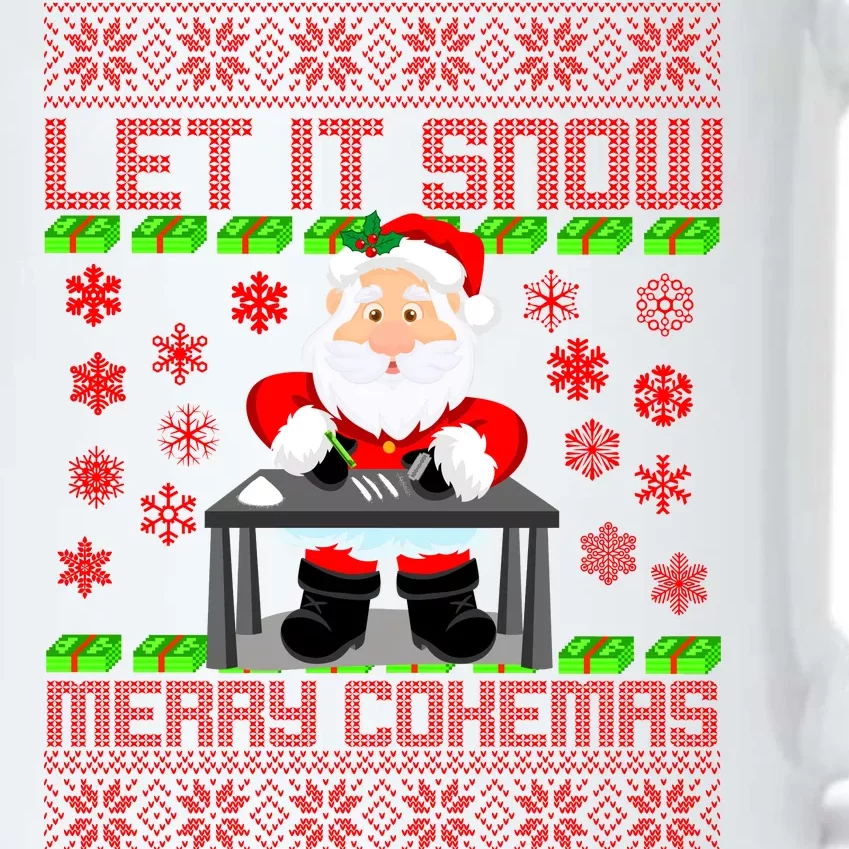 Let It Snow Merry Cokemas Santa Claus Ugly Christmas Black Color Changing Mug