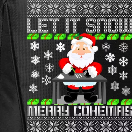 Let It Snow Merry Cokemas Santa Claus Ugly Christmas City Backpack