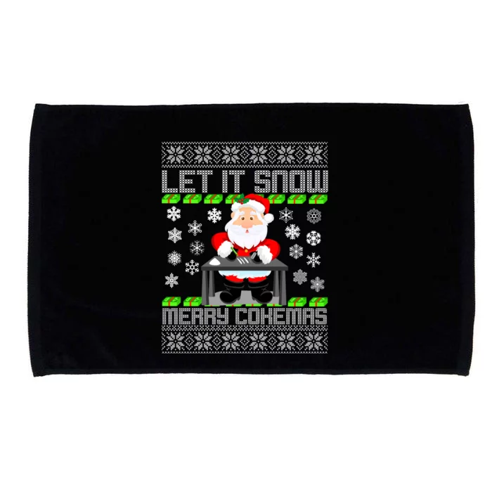 Let It Snow Merry Cokemas Santa Claus Ugly Christmas Microfiber Hand Towel