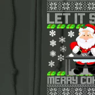 Let It Snow Merry Cokemas Santa Claus Ugly Christmas Full Zip Hoodie