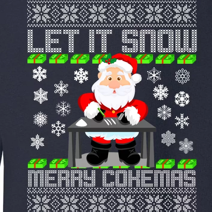 Let It Snow Merry Cokemas Santa Claus Ugly Christmas Toddler Sweatshirt