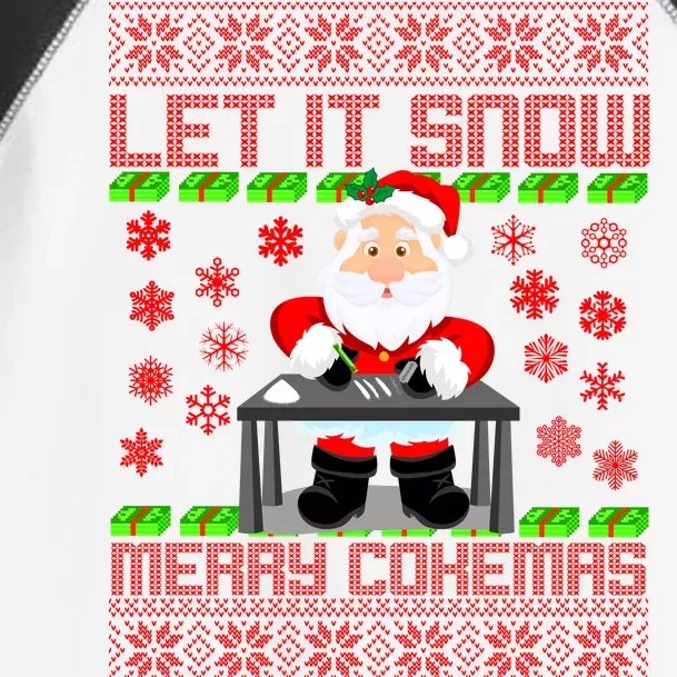 Let It Snow Merry Cokemas Santa Claus Ugly Christmas Toddler Fine Jersey T-Shirt