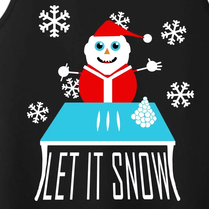 Let it Snow Snow Man Santa Ugly Christmas Performance Tank