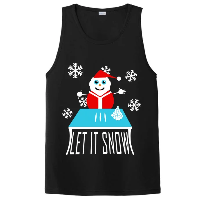 Let it Snow Snow Man Santa Ugly Christmas Performance Tank