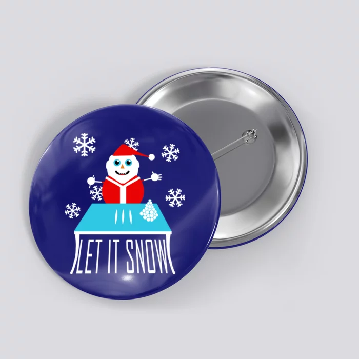 Let it Snow Snow Man Santa Ugly Christmas Button