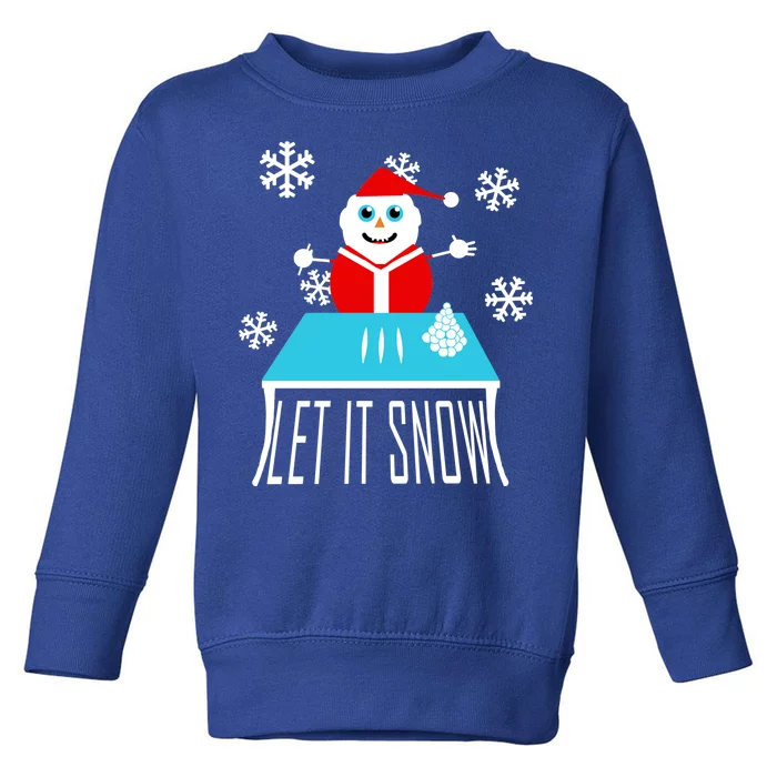 Let it Snow Snow Man Santa Ugly Christmas Toddler Sweatshirt