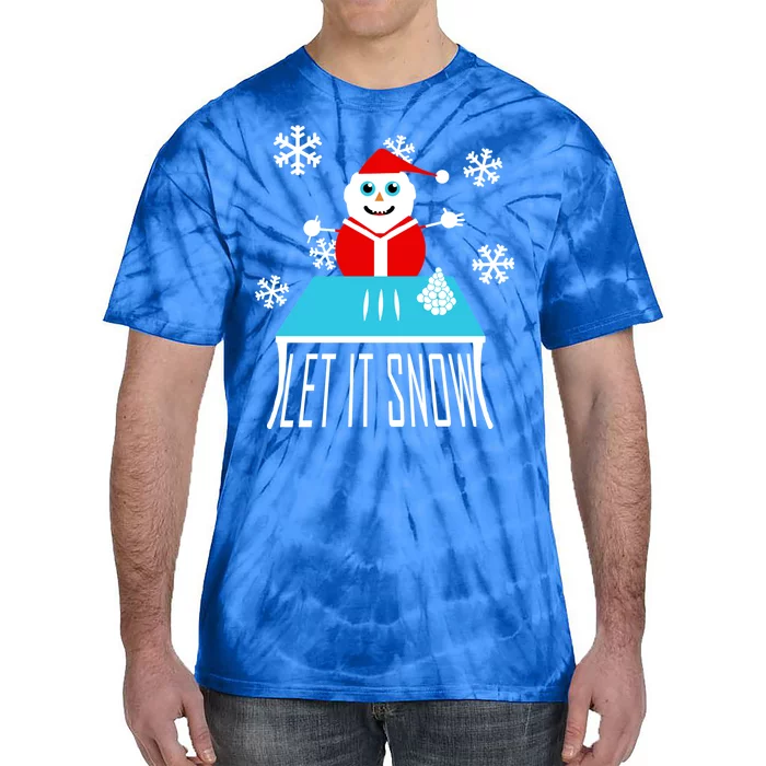 Let it Snow Snow Man Santa Ugly Christmas Tie-Dye T-Shirt