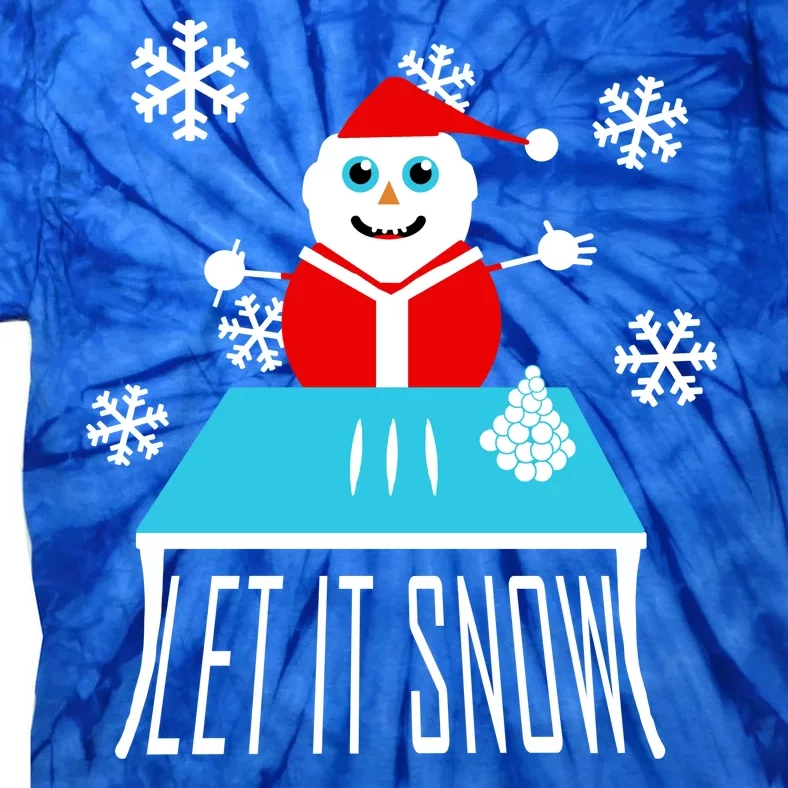 Let it Snow Snow Man Santa Ugly Christmas Tie-Dye T-Shirt