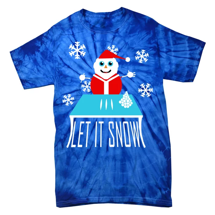 Let it Snow Snow Man Santa Ugly Christmas Tie-Dye T-Shirt