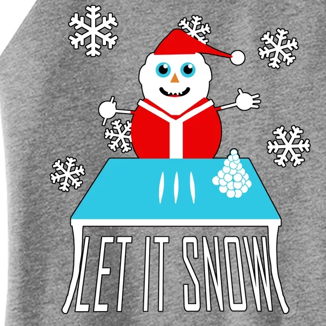 Let it Snow Snow Man Santa Ugly Christmas Women’s Perfect Tri Rocker Tank