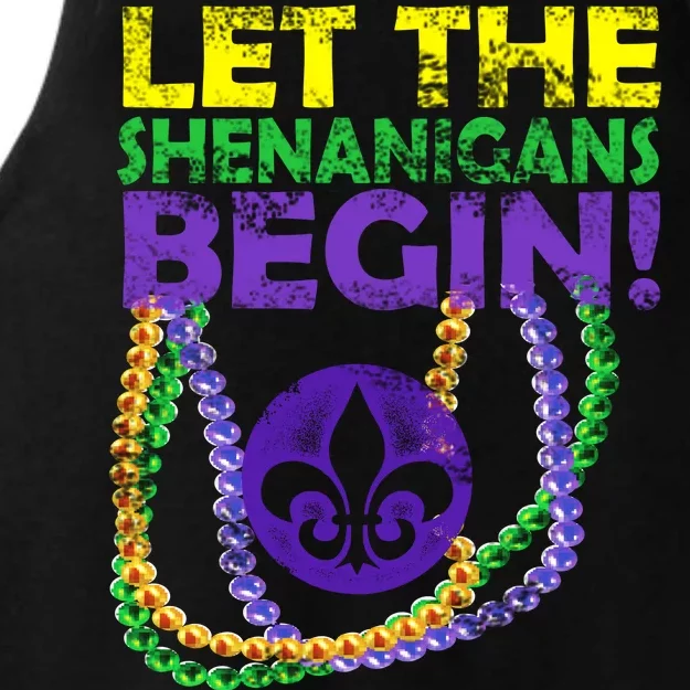 Let Shenanigans Begins Mardi Gras Ladies Tri-Blend Wicking Tank