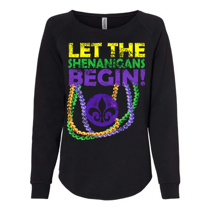 Let Shenanigans Begins Mardi Gras Womens California Wash Sweatshirt