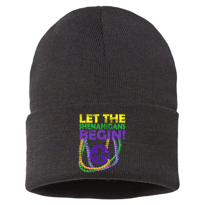 Let Shenanigans Begins Mardi Gras Sustainable Knit Beanie