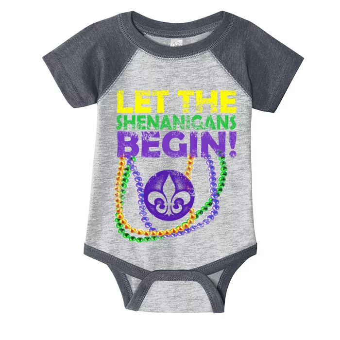 Let Shenanigans Begins Mardi Gras Infant Baby Jersey Bodysuit