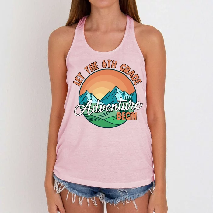 Let The 6th Grade Adventure Begin Women's Knotted Racerback Tank