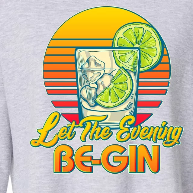 Let The Evening Be-GIN Cropped Pullover Crew