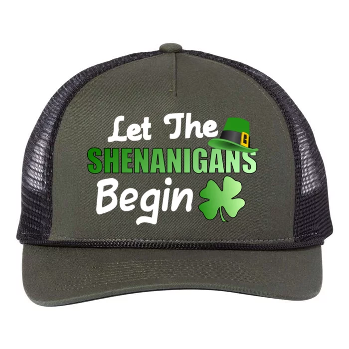 Let The Shenanigans Begin Funny St Patty Retro Rope Trucker Hat Cap