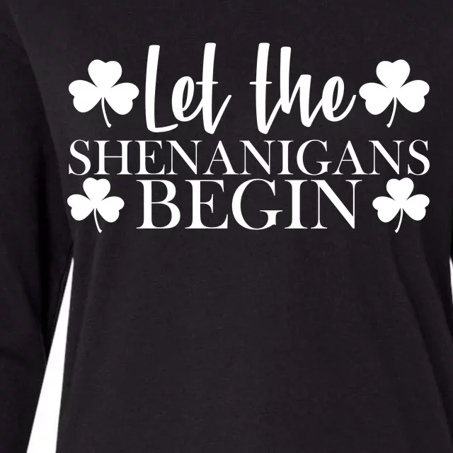 Let The Shenanigans BeginSt Pattys Day Party Womens Cotton Relaxed Long Sleeve T-Shirt