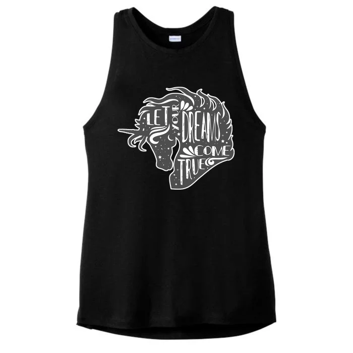 Let Your Dreams Come True Unicorn Ladies Tri-Blend Wicking Tank