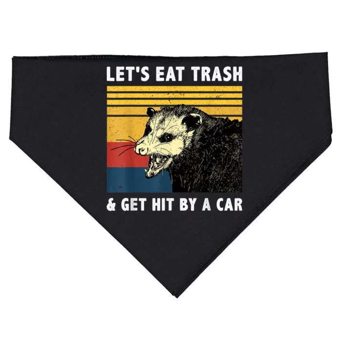 Let's Eat Trash & Get Hit By A Car Opossum Vintage USA-Made Doggie Bandana