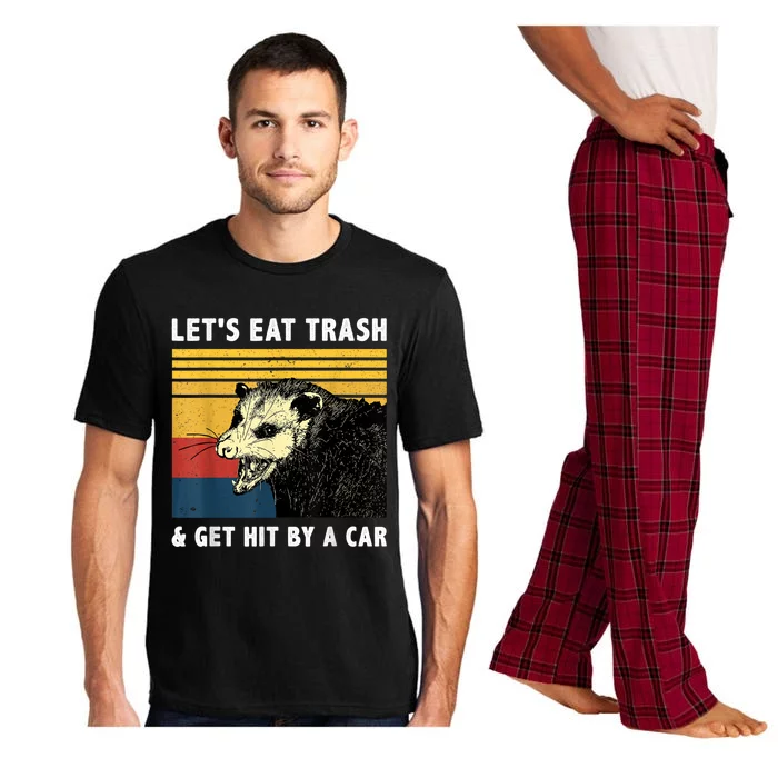 Let's Eat Trash & Get Hit By A Car Opossum Vintage Pajama Set