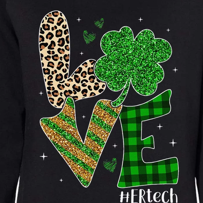 Love ER Tech Life Leopard Print Tech Saint Patrick's Day Womens California Wash Sweatshirt