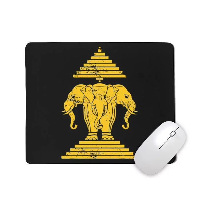 Laos Erawan Three Headed Elephant Kingdom of Laos Mousepad