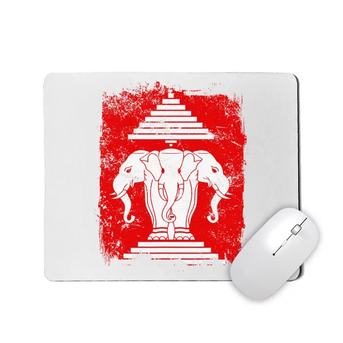 Laos Erawan Three Headed Elephant Kingdom of Laos Mousepad