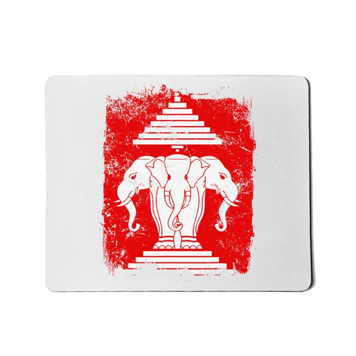 Laos Erawan Three Headed Elephant Kingdom of Laos Mousepad