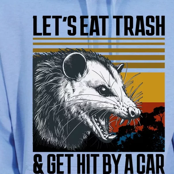 LetS Eat Trash Get Hit By A Car Possum Unisex Surf Hoodie