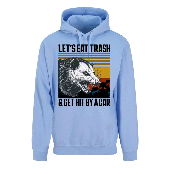 LetS Eat Trash Get Hit By A Car Possum Unisex Surf Hoodie