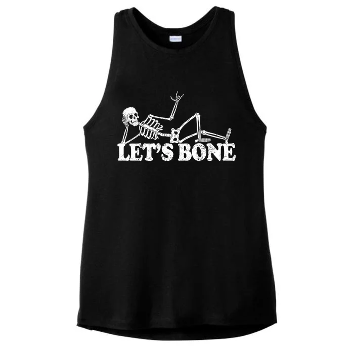 Let's Bone Funny Offensive And Rude Ladies Tri-Blend Wicking Tank