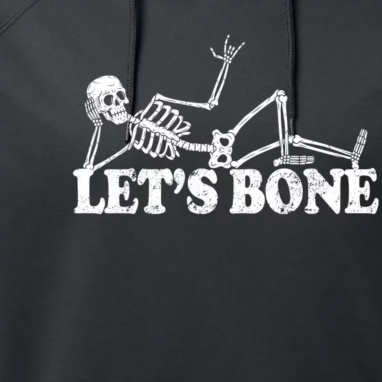 Let's Bone Funny Offensive And Rude Performance Fleece Hoodie