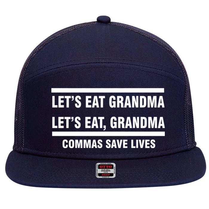 Let's Eat Grandma Commas Save Lives 7 Panel Mesh Trucker Snapback Hat