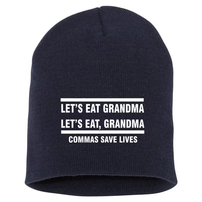 Let's Eat Grandma Commas Save Lives Short Acrylic Beanie