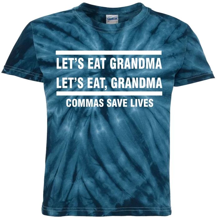 Let's Eat Grandma Commas Save Lives Kids Tie-Dye T-Shirt