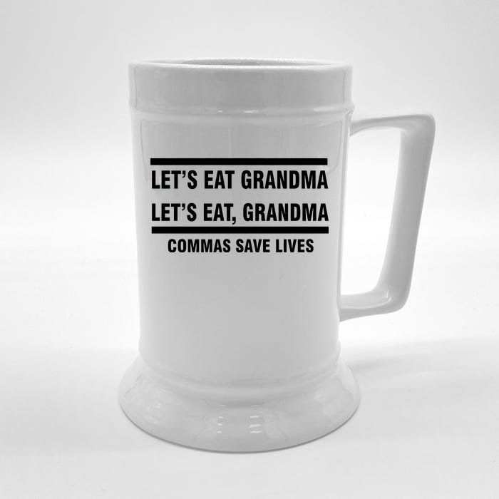 Let's Eat Grandma Commas Save Lives Front & Back Beer Stein