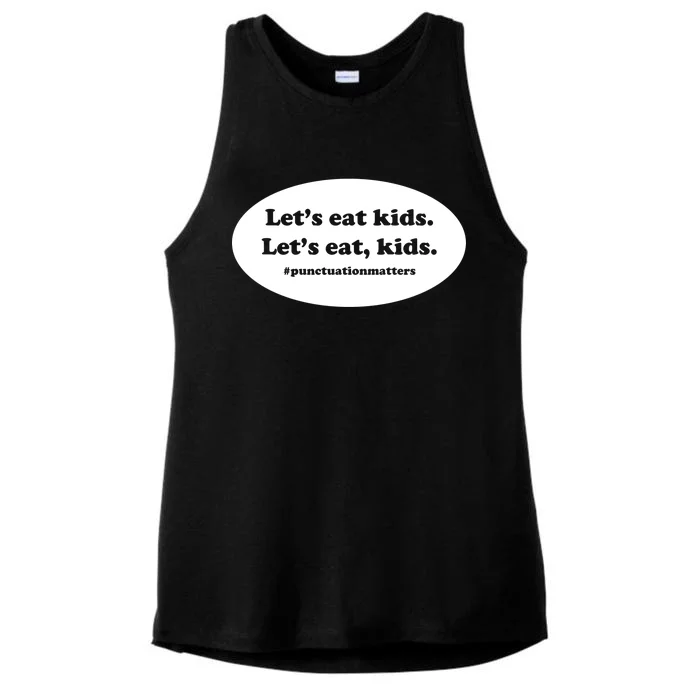 Let's Eat Kids Punctuation Matter Ladies Tri-Blend Wicking Tank