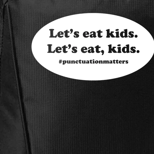 Let's Eat Kids Punctuation Matter City Backpack